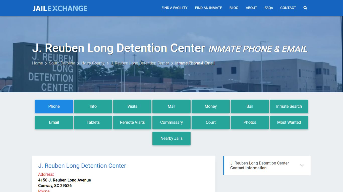 Inmate Phone - J. Reuben Long Detention Center, SC - Jail Exchange